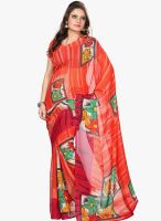 Silk Bazar Red Printed Saree