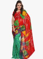 Silk Bazar Red Printed Saree