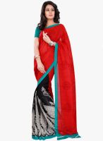 Silk Bazar Red Printed Saree