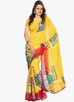 Silk Bazar Yellow Printed Saree