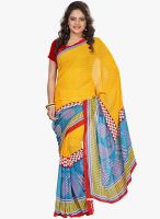 Silk Bazar Yellow Printed Saree