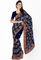 Sourbh Sarees Blue Embroidered Sarees