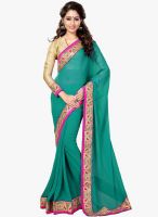 Sourbh Sarees Blue Embroidered Saree