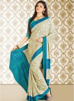 Triveni Sarees Beige Embellished Saree