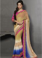Triveni Sarees Beige Embroidered Saree