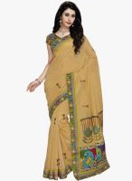 Triveni Sarees Beige Embroidered Saree