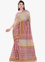 Triveni Sarees Beige Printed Saree