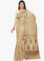 Triveni Sarees Beige Printed Saree