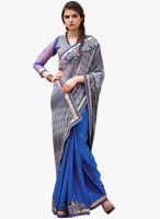 Triveni Sarees Blue Embellished Saree
