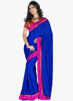 Triveni Sarees Blue Embroidered Saree