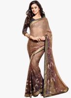 Triveni Sarees Brown Embroidered Saree