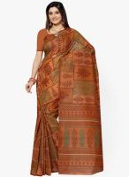 Triveni Sarees Brown Printed Saree