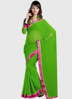 Triveni Sarees Green Embellished Saree
