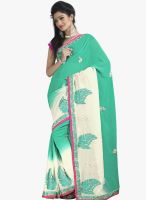 Triveni Sarees Green Embroidered Saree