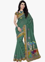 Triveni Sarees Green Embroidered Saree