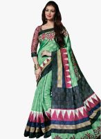 Triveni Sarees Green Printed Saree