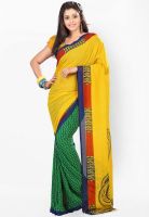 Triveni Sarees Green Printed Saree