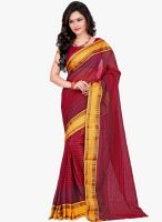 Triveni Sarees Maroon Striped Saree