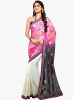 Triveni Sarees Off White Embroidered Saree