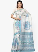 Triveni Sarees Off White Printed Saree