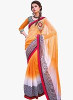 Triveni Sarees Orange Printed Saree