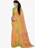 Triveni Sarees Orange Printed Saree