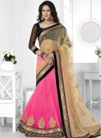 Triveni Sarees Pink Embroidered Saree