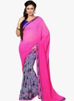 Triveni Sarees Pink Printed Saree