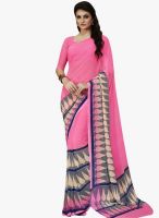 Triveni Sarees Pink Printed Saree