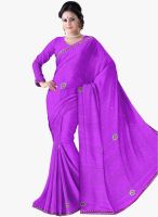 Triveni Sarees Purple Embellished Saree