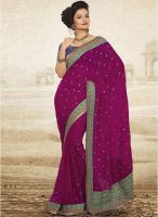 Triveni Sarees Purple Embellished Saree