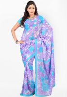 Triveni Sarees Purple Printed Saree