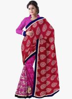 Triveni Sarees Red Printed Saree