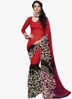 Triveni Sarees Red Printed Saree