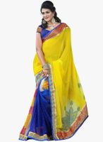 Triveni Sarees Yellow Printed Saree