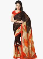 Vaamsi Brown Printed Saree