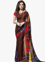 Vaamsi Brown Printed Saree