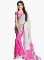 Vaamsi Pink Printed Saree