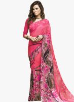 Vaamsi Pink Printed Saree