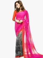 Vaamsi Pink Printed Saree