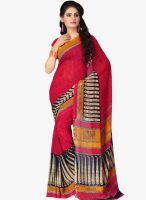 Vaamsi Red Printed Saree