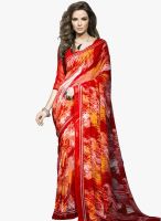 Vaamsi Red Printed Saree