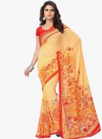 Vaamsi Yellow Printed Saree