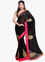 Vishal Black Embroidered Saree