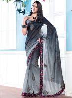 Vishal Black Printed Saree