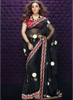 Vishal Black Printed Saree