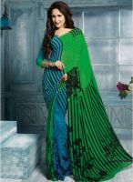 Vishal Green Printed Saree