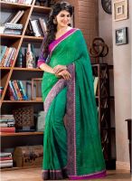 Vishal Green Printed Saree