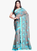 Vishal Grey Embroidered Saree