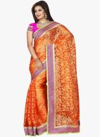 Vishal Orange Printed Saree